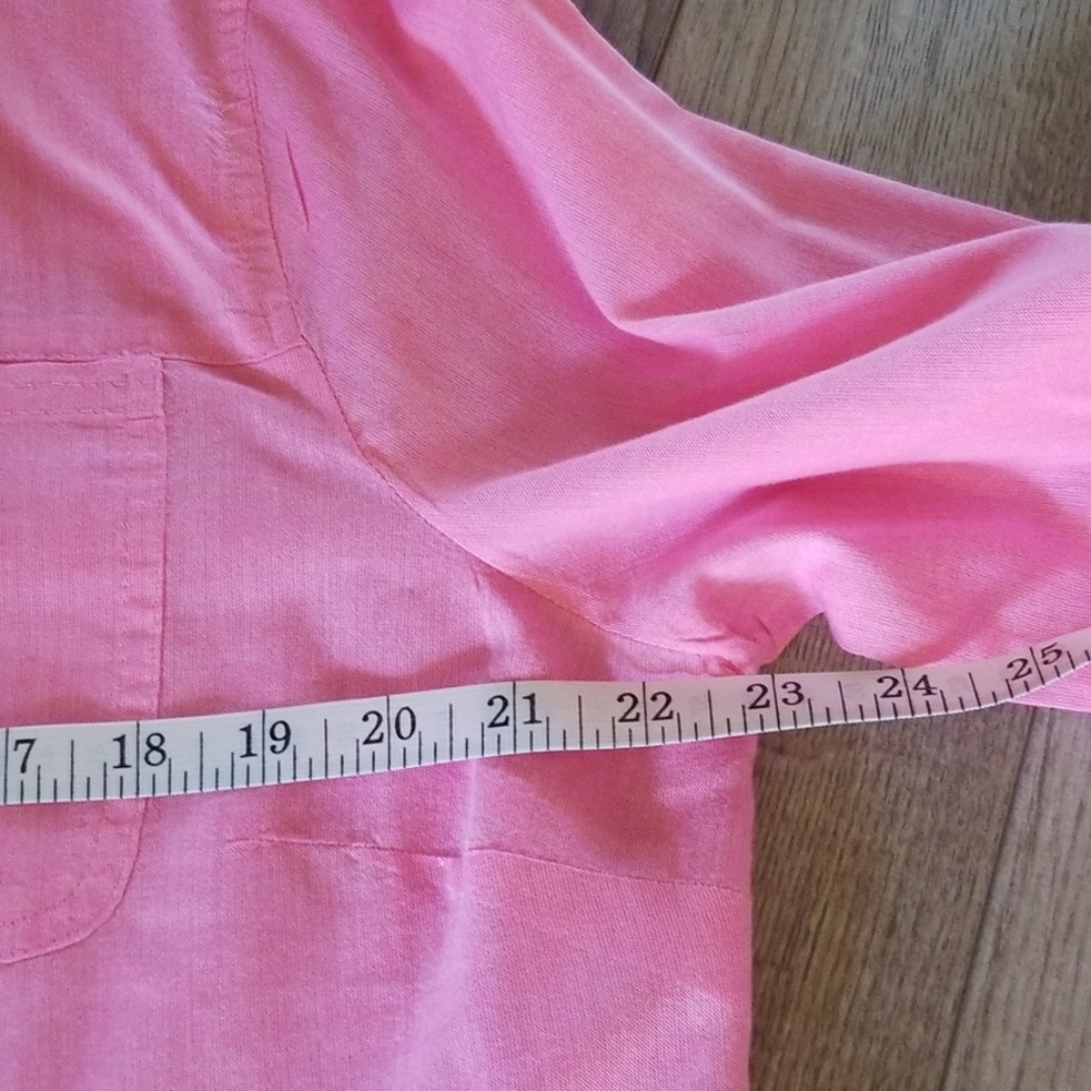 Pink LS button front blouse - Picture 6 of 8